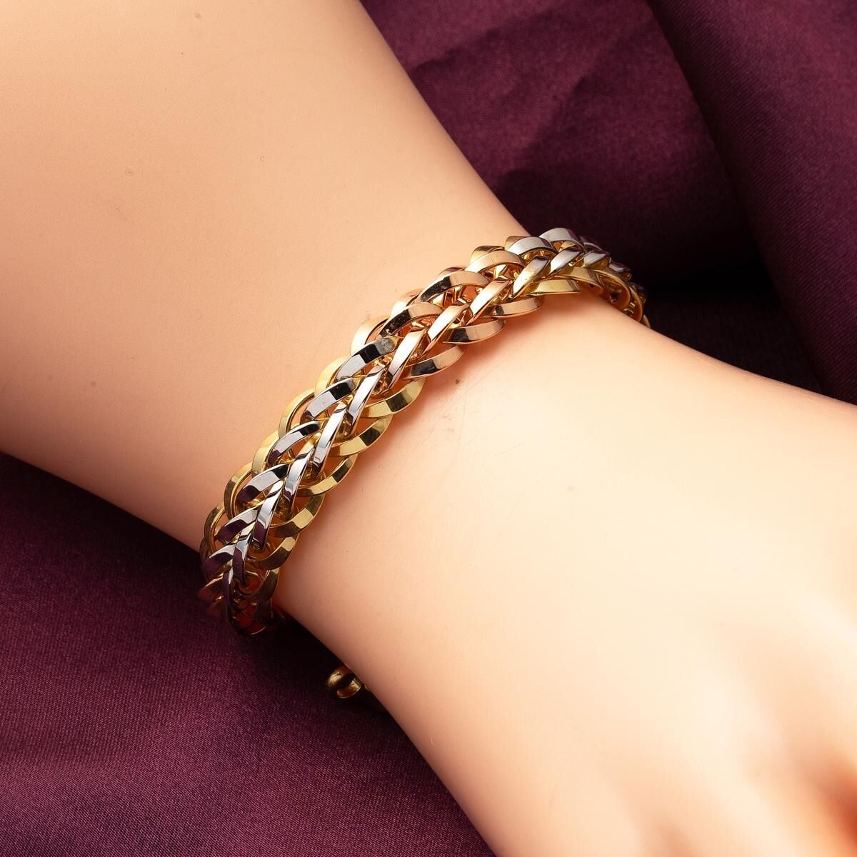 14K Yellow Gold 3 Colored Bracelet