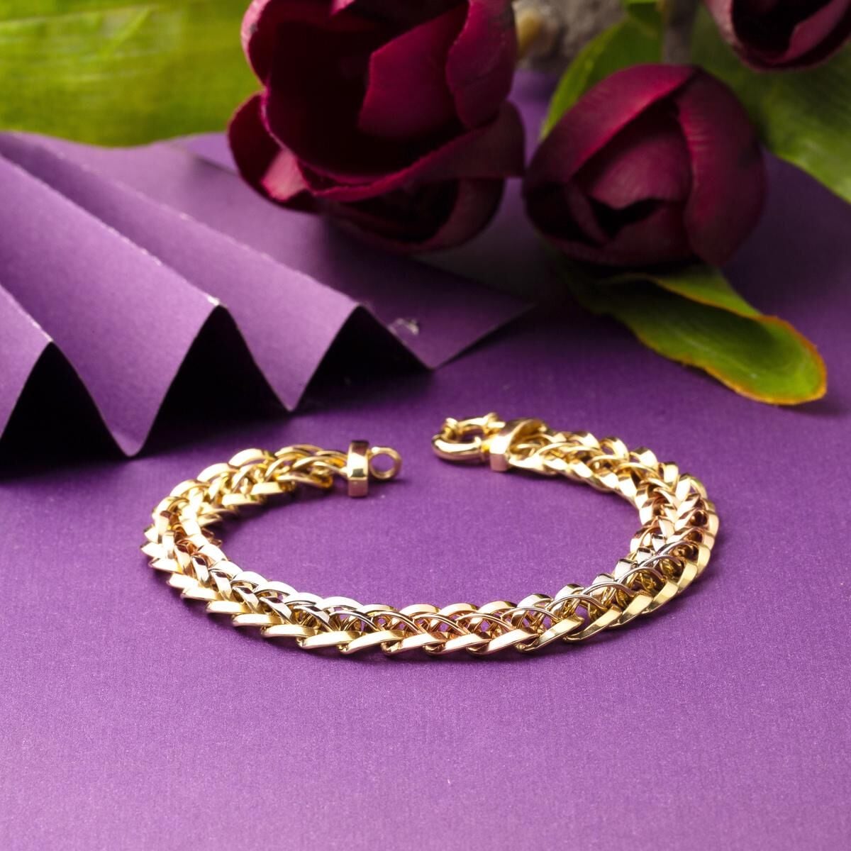 14K Yellow Gold 3 Colored Bracelet
