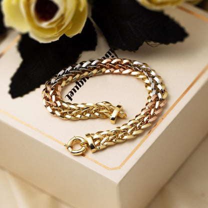 14K Yellow Gold 3 Colored Bracelet