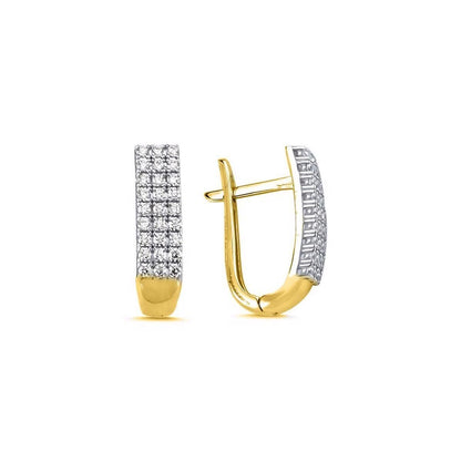 14K White Gold Chevron 3 Row Tennis Cubic Zirconia Set