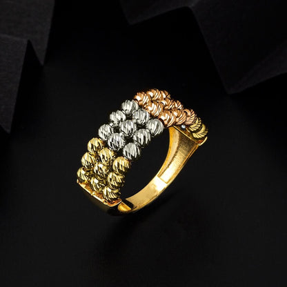 14K Yellow Gold 3 Row Dorissa Ring