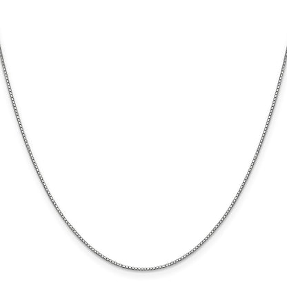 2 Inch 14K White Gold .9mm Box Chain Necklace