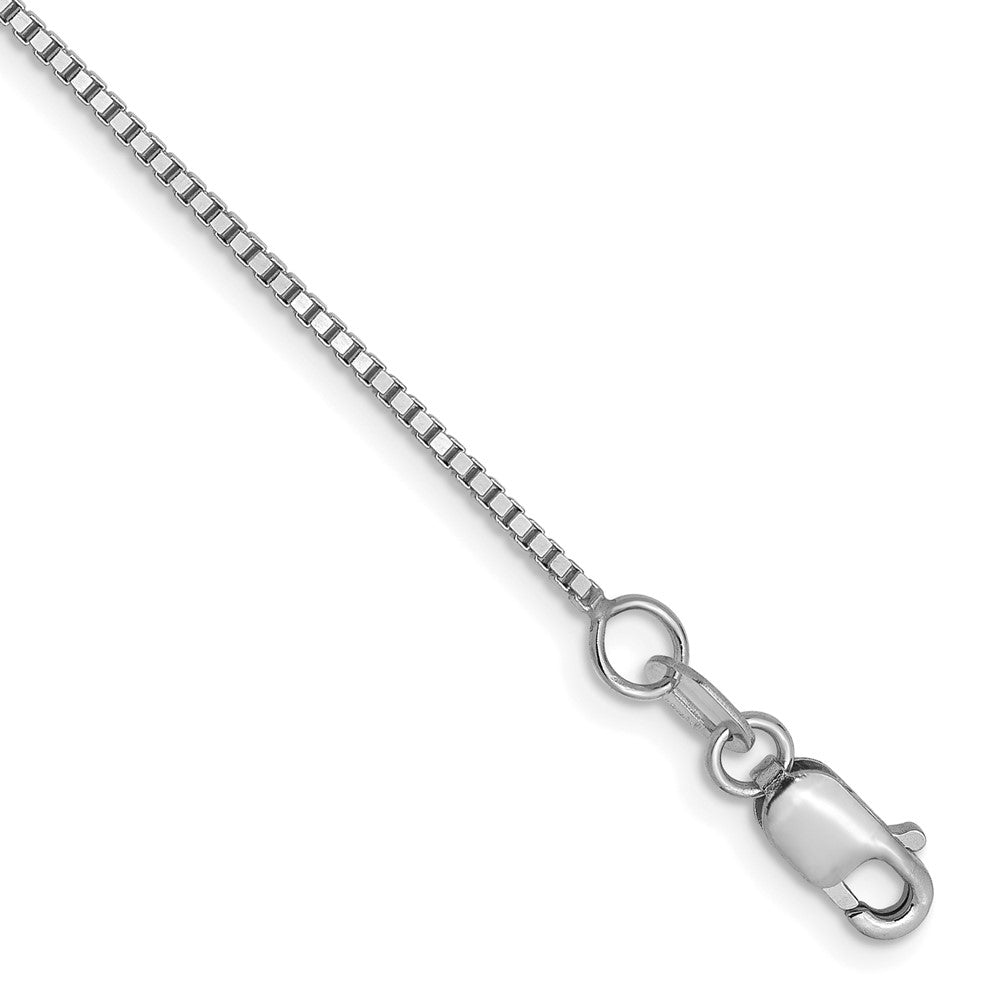 2 Inch 14K White Gold .9mm Box Chain Necklace