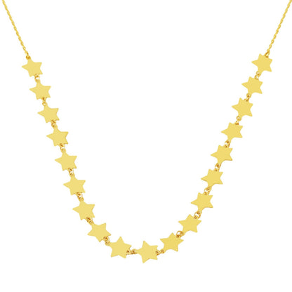 14K Yellow Gold Star Chain Necklace