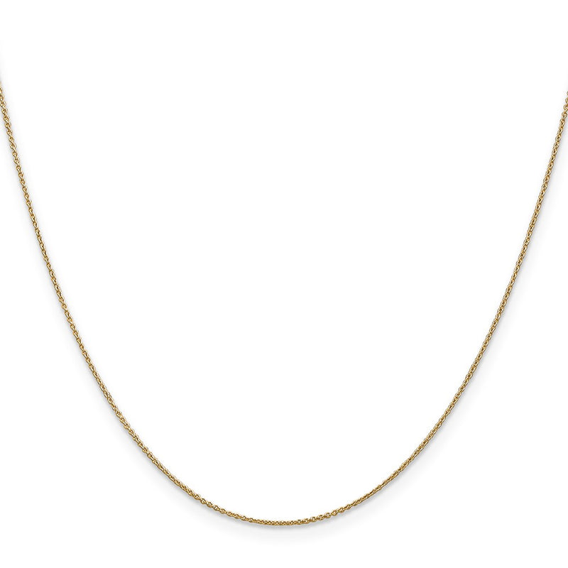 24 Inch 14K Yellow Gold .8mm Round Cable Chain Necklace