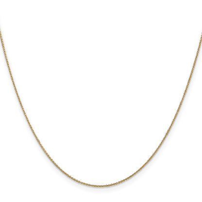 2 Inch 14K Yellow Gold .8mm Round Cable Chain Necklace