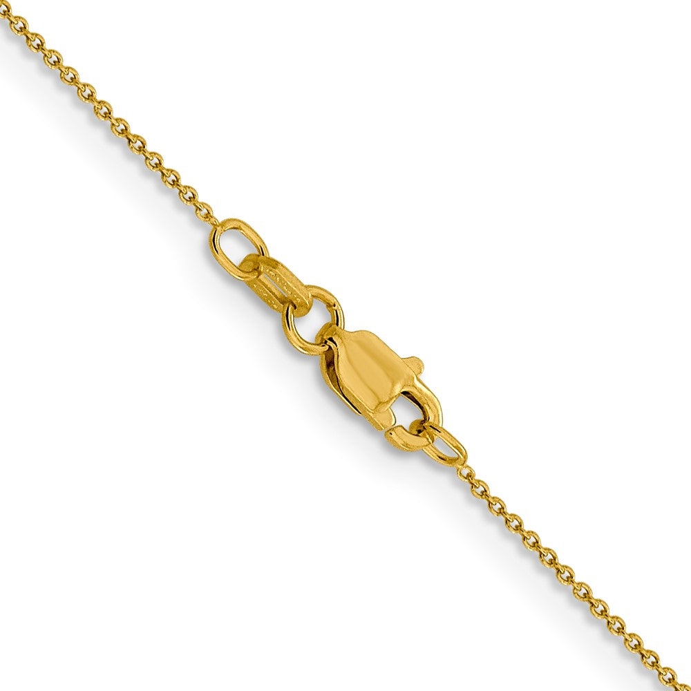 24 Inch 14K Yellow Gold .8mm Round Cable Chain Necklace