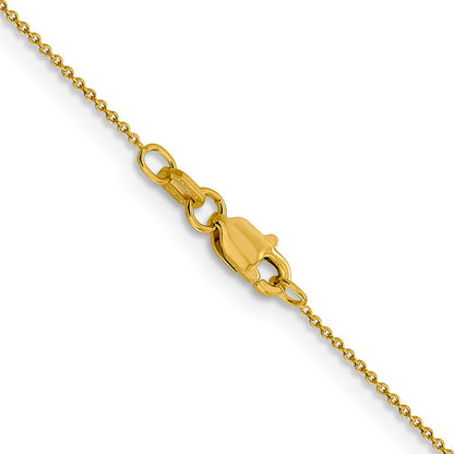 2 Inch 14K Yellow Gold .8mm Round Cable Chain Necklace