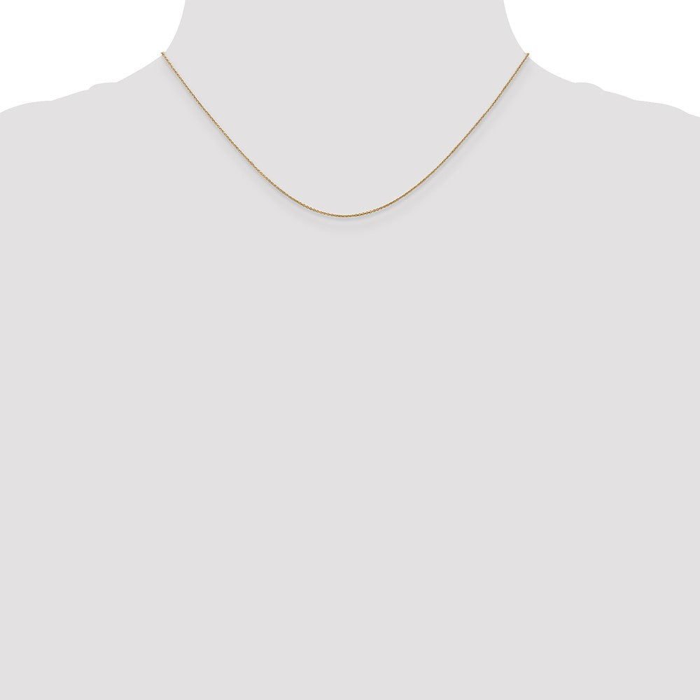 16 Inch 14K Yellow Gold .8mm Round Cable Chain Necklace
