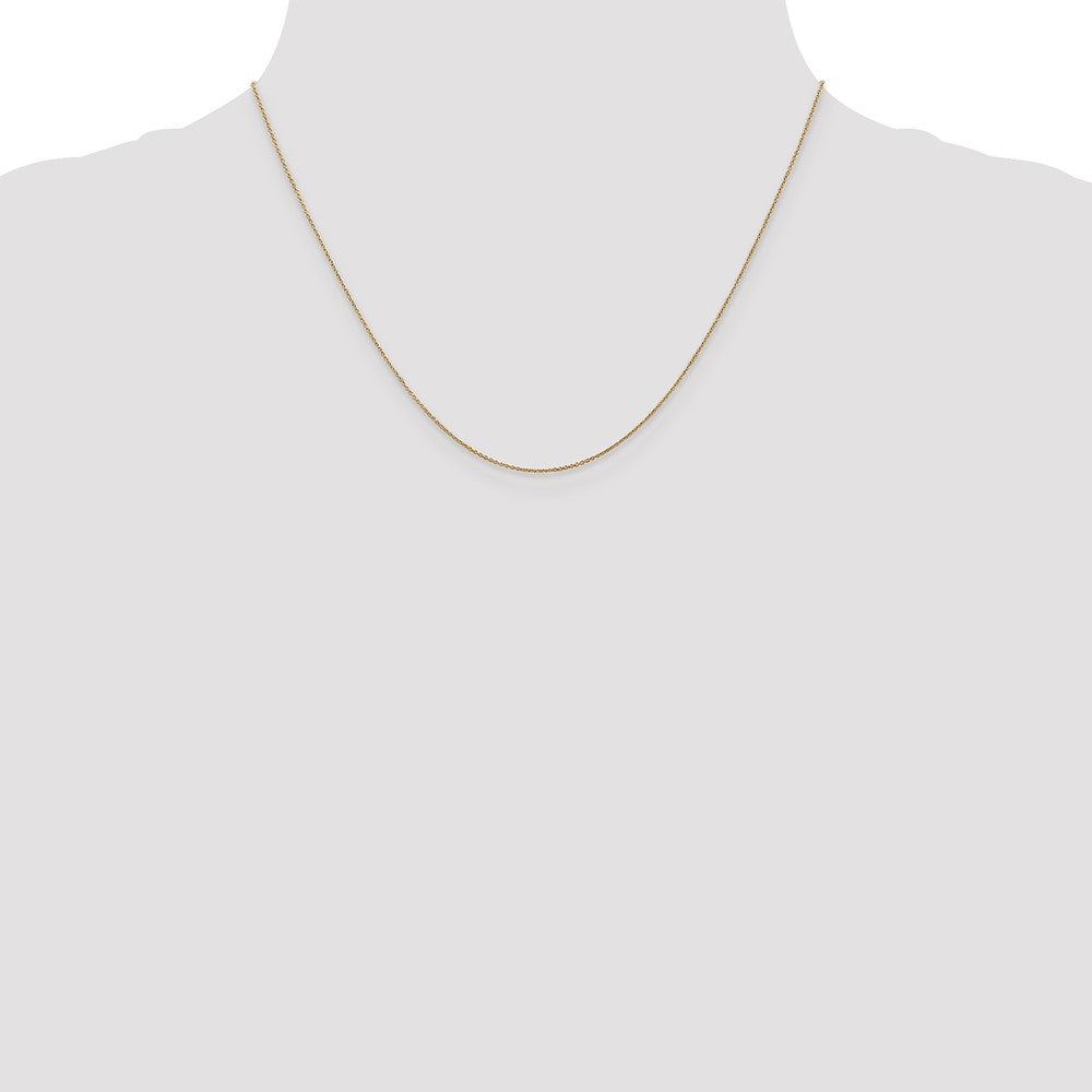 18 Inch 14K Yellow Gold .8mm Round Cable Chain Necklace