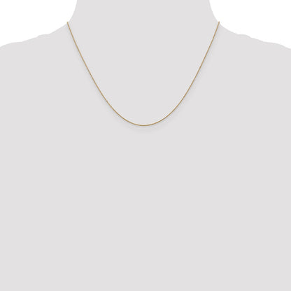 18 Inch 14K Yellow Gold .8mm Round Cable Chain Necklace