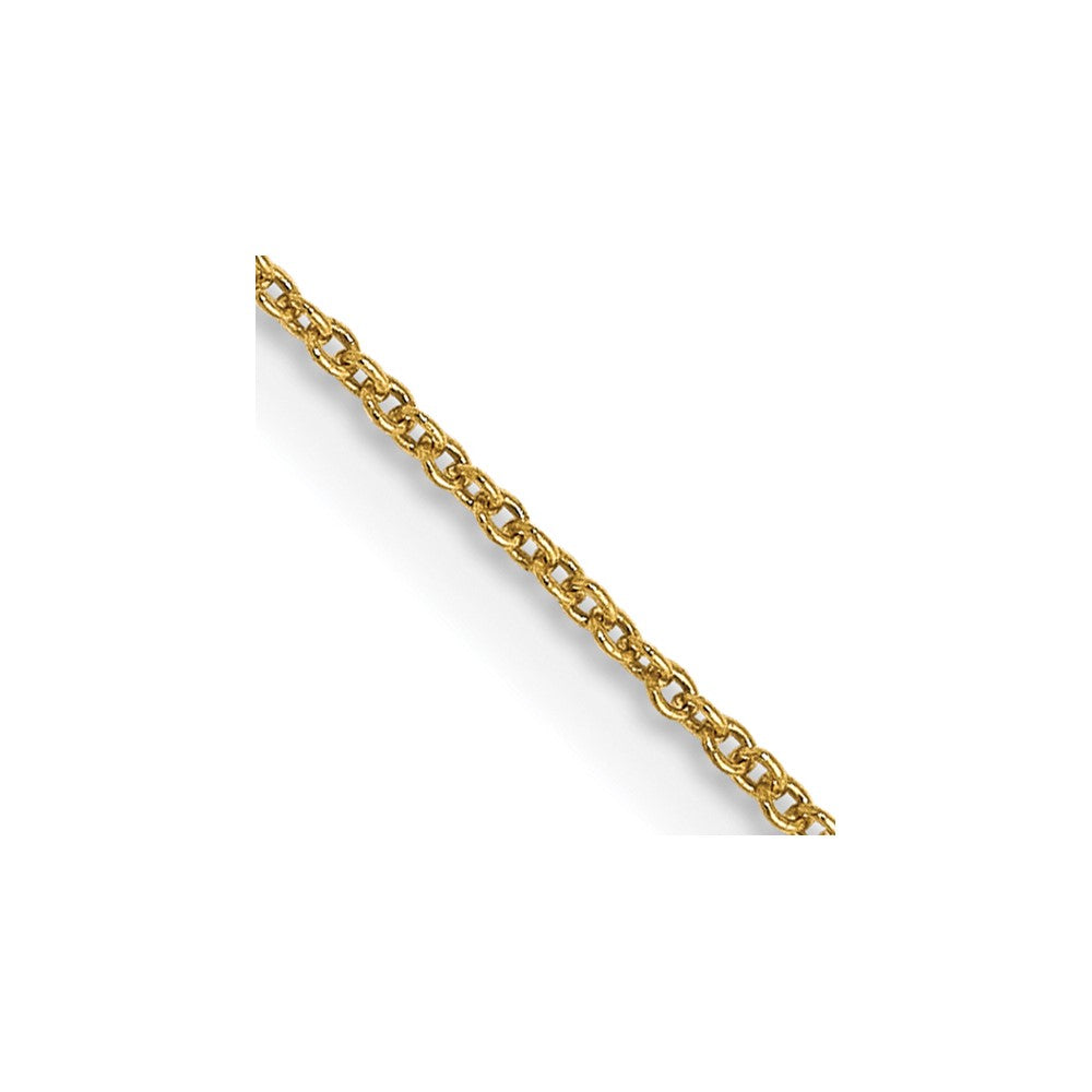 22 Inch 14K Yellow Gold .8mm Round Cable Chain Necklace