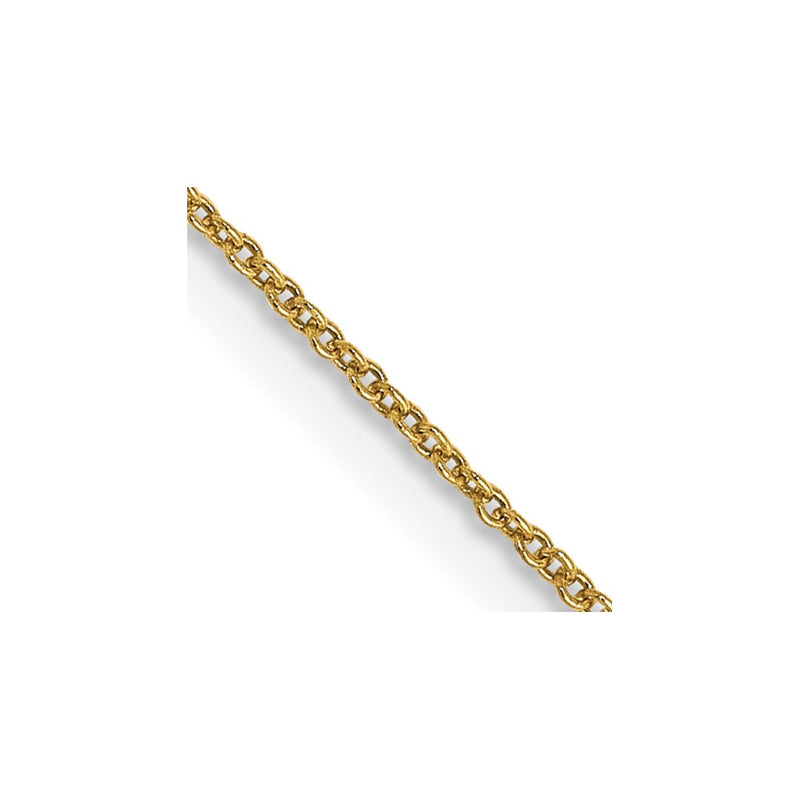 22 Inch 14K Yellow Gold .8mm Round Cable Chain Necklace