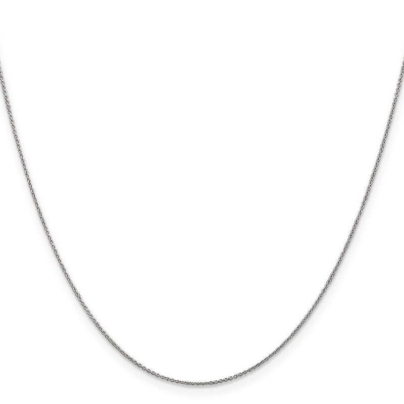 22 Inch 14K White Gold .8mm Round Cable Chain Necklace