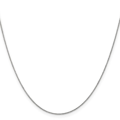 16 Inch 14K White Gold .8mm Round Cable Chain Necklace
