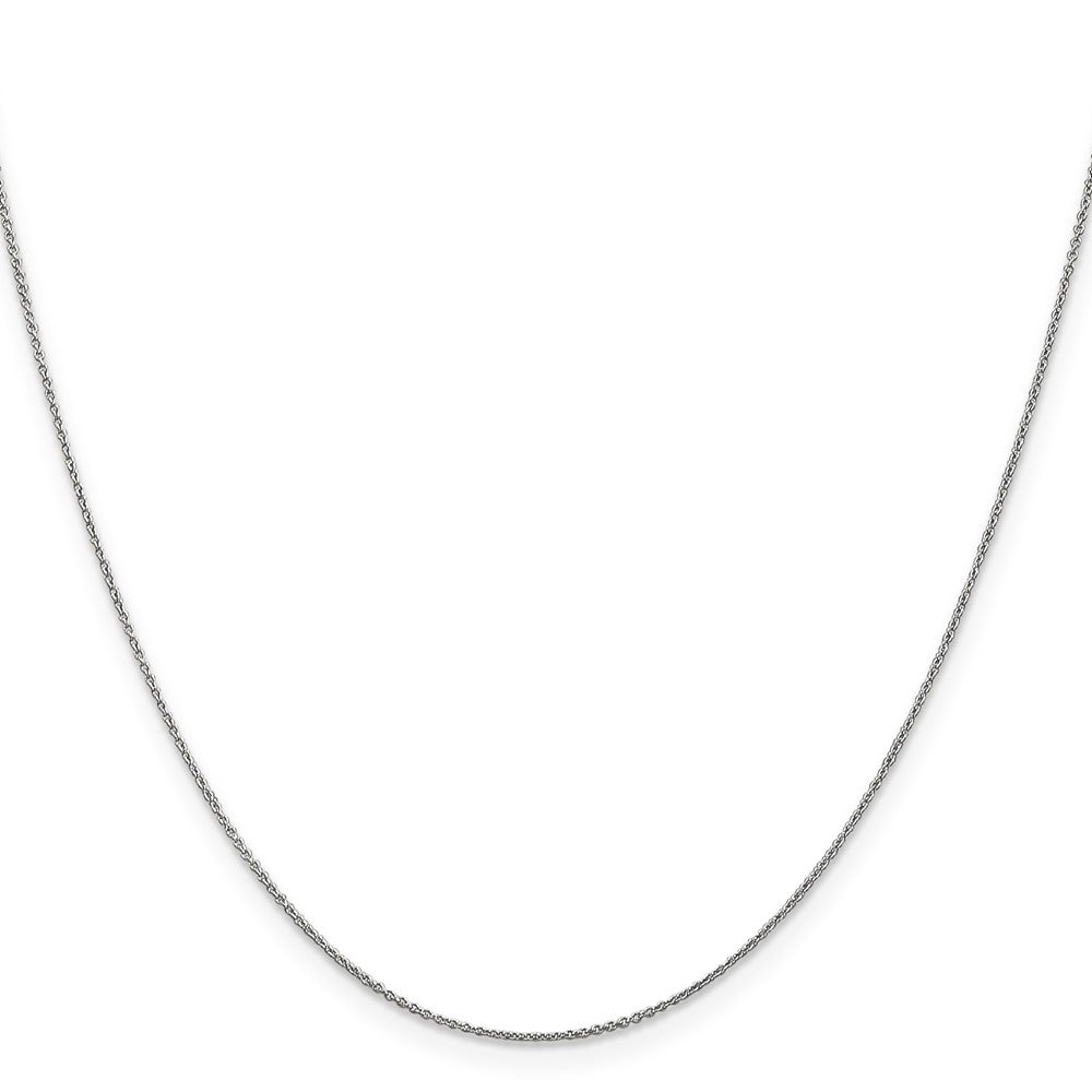 24 Inch 14K White Gold .8mm Round Cable Chain Necklace