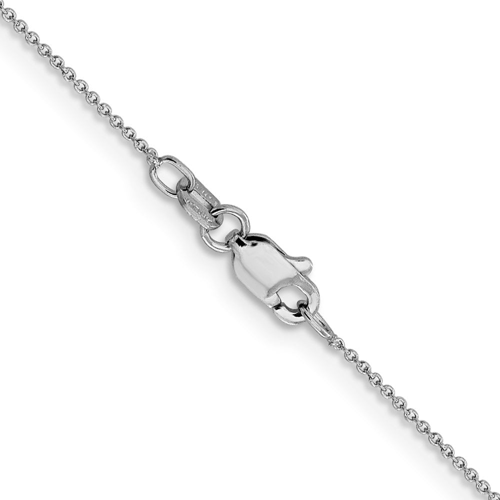 24 Inch 14K White Gold .8mm Round Cable Chain Necklace