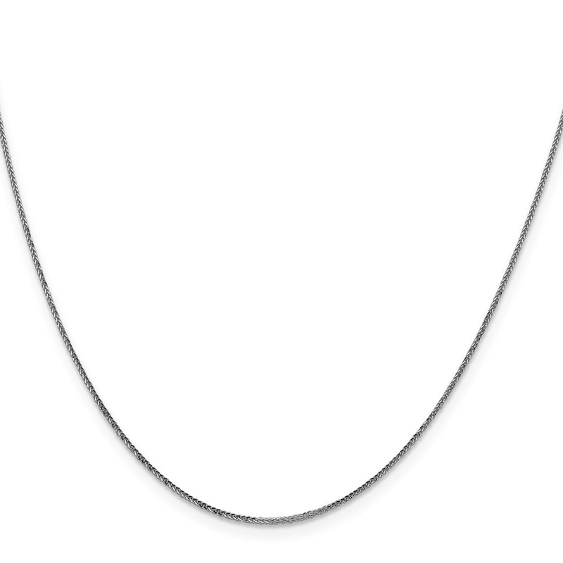 18 Inch 14K White Gold .8mm D/C Quadra Wheat Chain Necklace