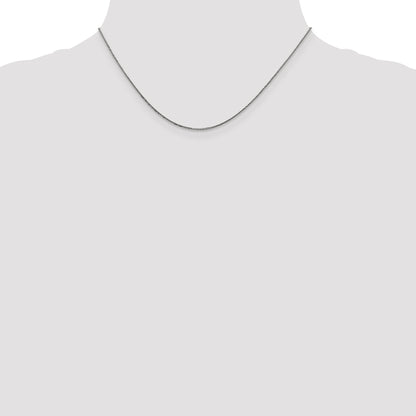 16 Inch 14K White Gold .8mm D/C Quadra Wheat Chain Necklace