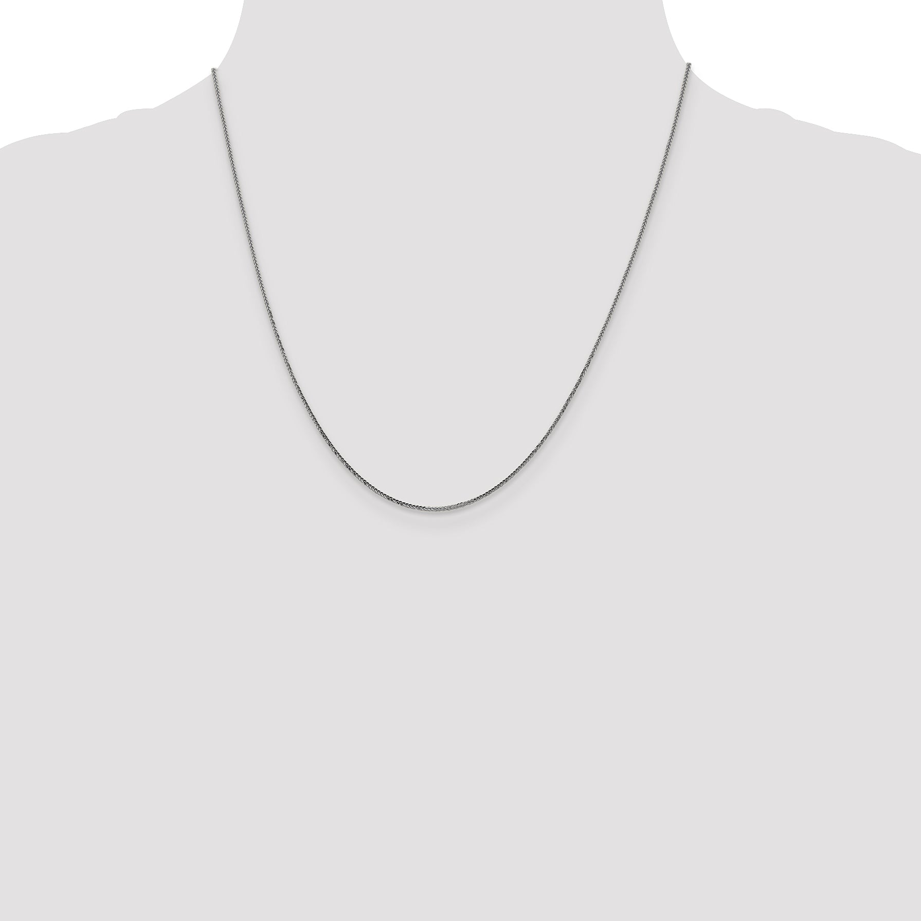 14K White Gold .8mm D/C Quadra Wheat Chain