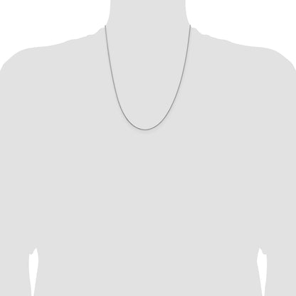 14K White Gold .8mm D/C Quadra Wheat Chain