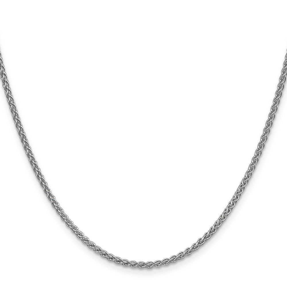 18 Inch 14K White Gold 2.1mm Spiga Chain Necklace