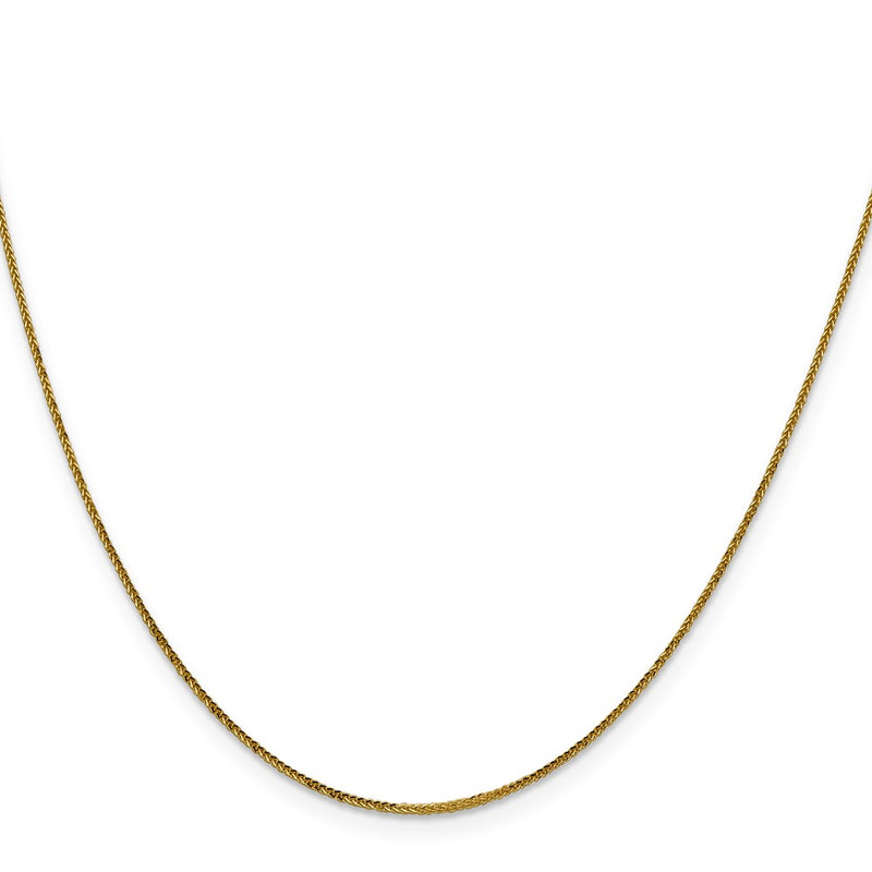 16 Inch 14K Yellow Gold .8mm D/C Quadra Wheat Chain Necklace