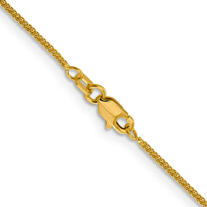 24 Inch 14K Yellow Gold .8mm D/C Quadra Wheat Chain Necklace
