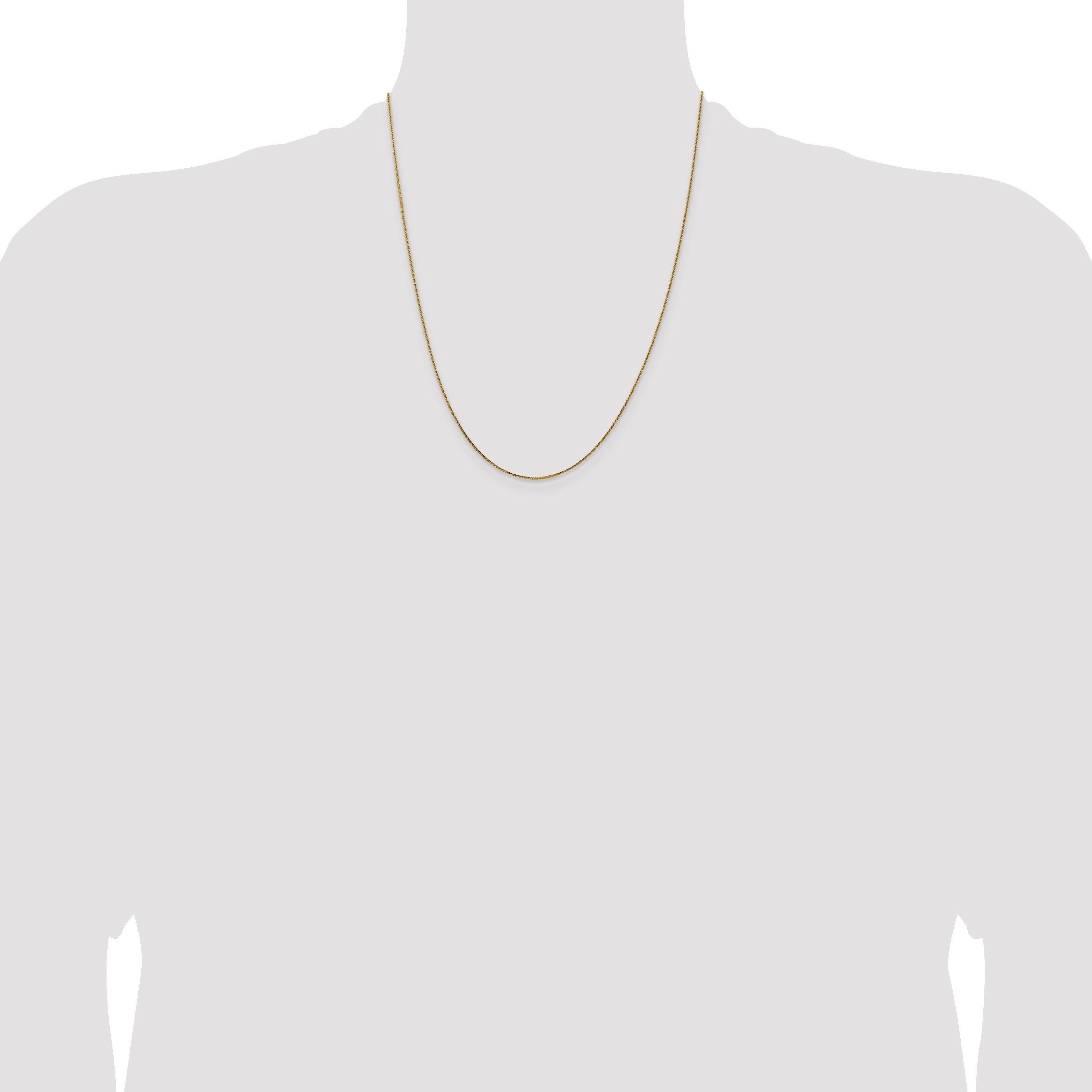 22 Inch 14K Yellow Gold .8mm D/C Quadra Wheat Chain Necklace