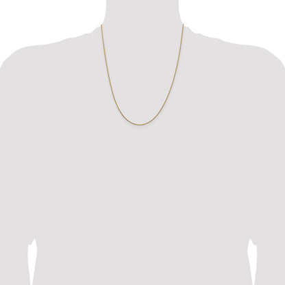 22 Inch 14K Yellow Gold .8mm D/C Quadra Wheat Chain Necklace