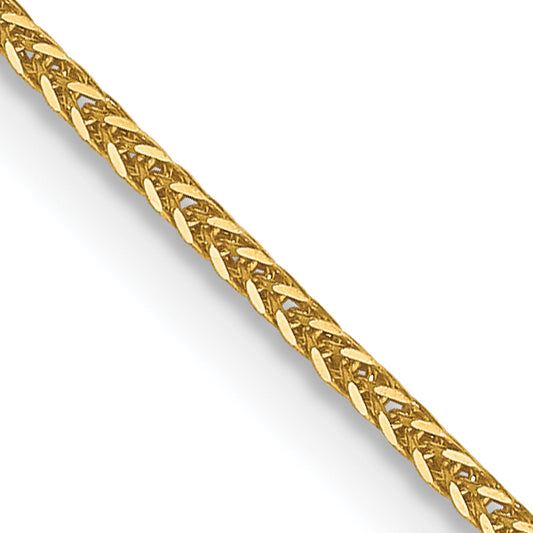 14K Yellow Gold .8mm D/C Quadra Wheat Chain