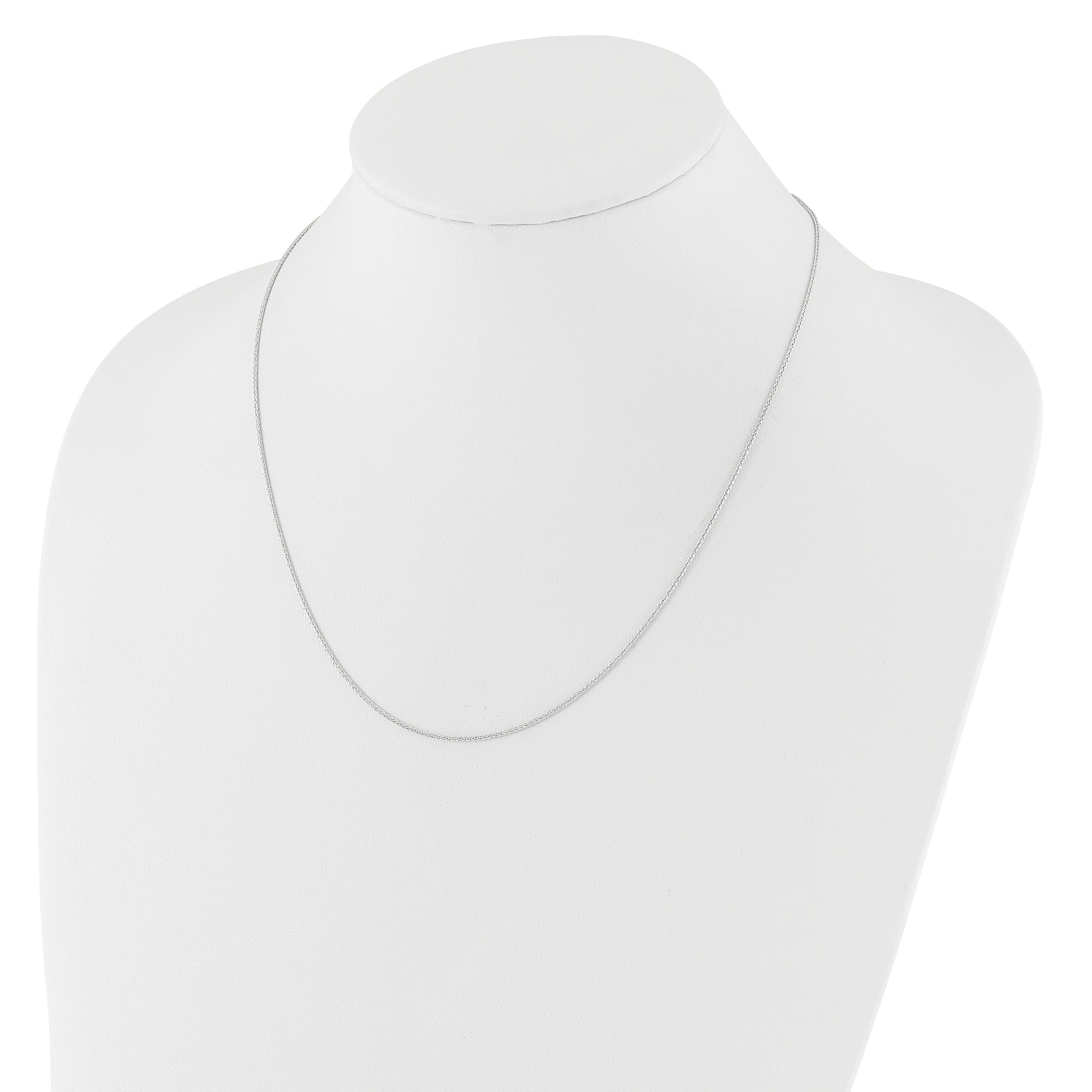 3 Inch 14K White Gold Adjustable 1mm Wheat Chain Necklace