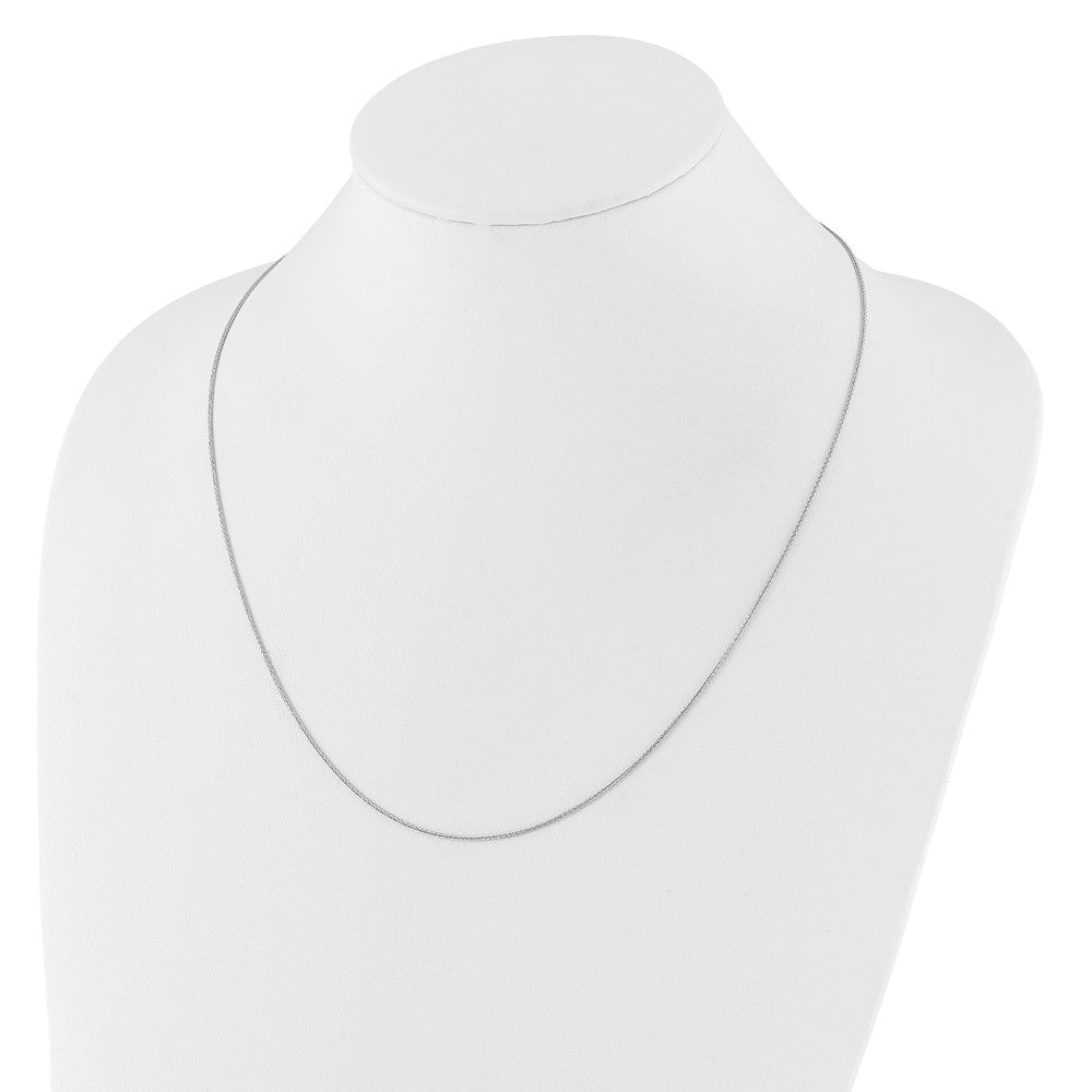 26 Inch 14K White Gold Adjustable 1mm Wheat Chain Necklace