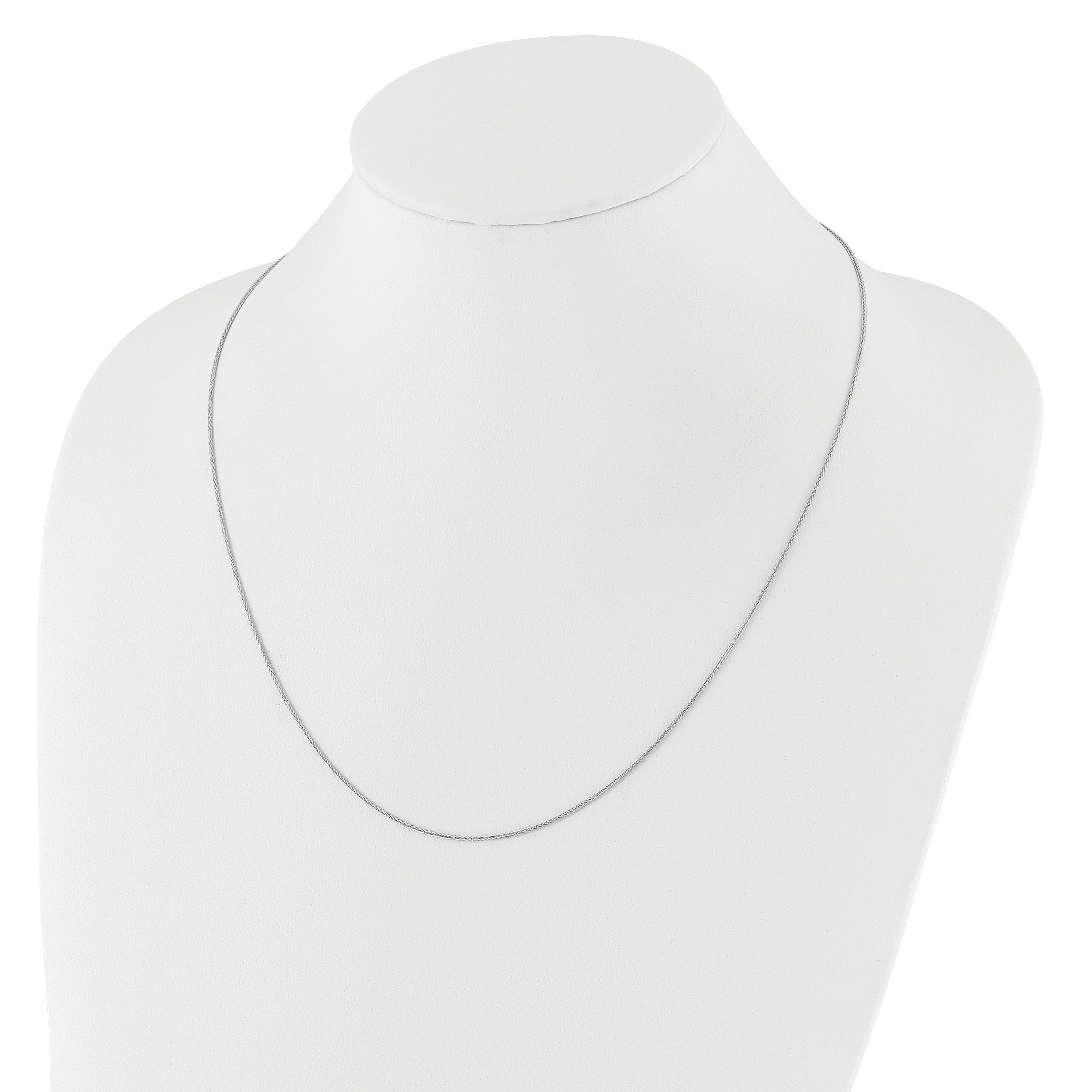 26 Inch 14K White Gold Adjustable 1mm Wheat Chain Necklace