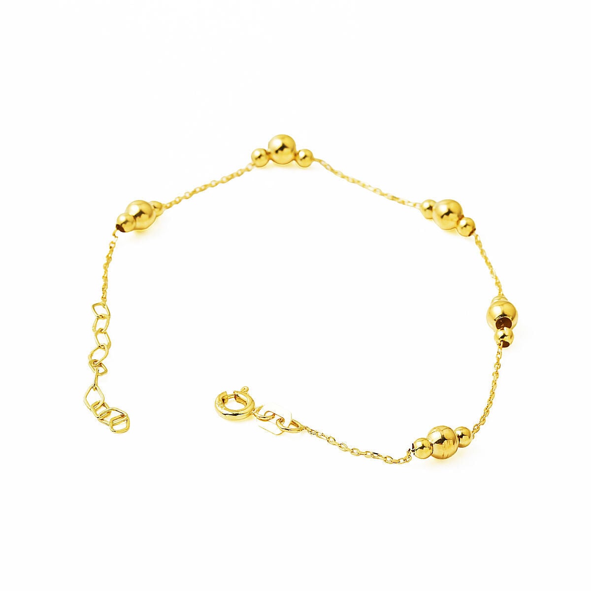 14K Yellow Gold Minimalist Bead Chain Bracelet