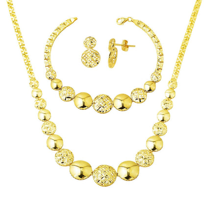 14K Yellow Gold Sphere Sparkling Wedding Set