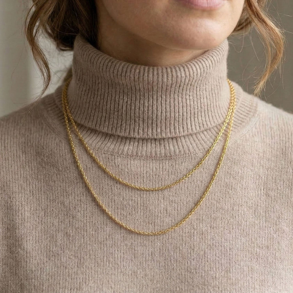 14K Yellow Gold 1 Meter Rope Chain