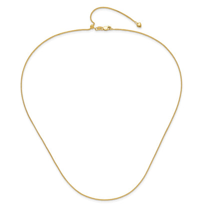 26 Inch 14K Yellow Gold Adjustable 1mm Wheat Chain Necklace