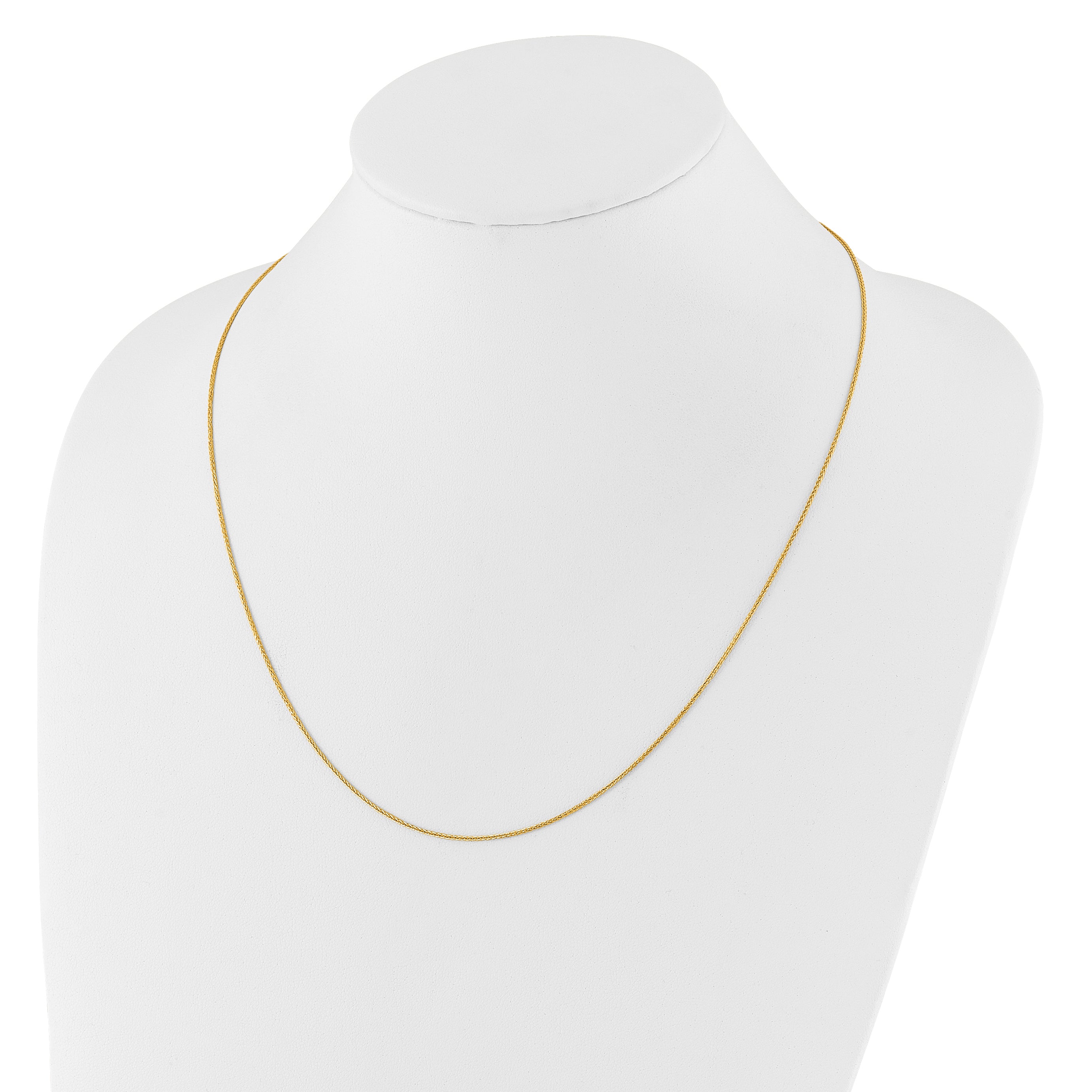 14K Yellow Gold Adjustable 1mm Wheat Chain