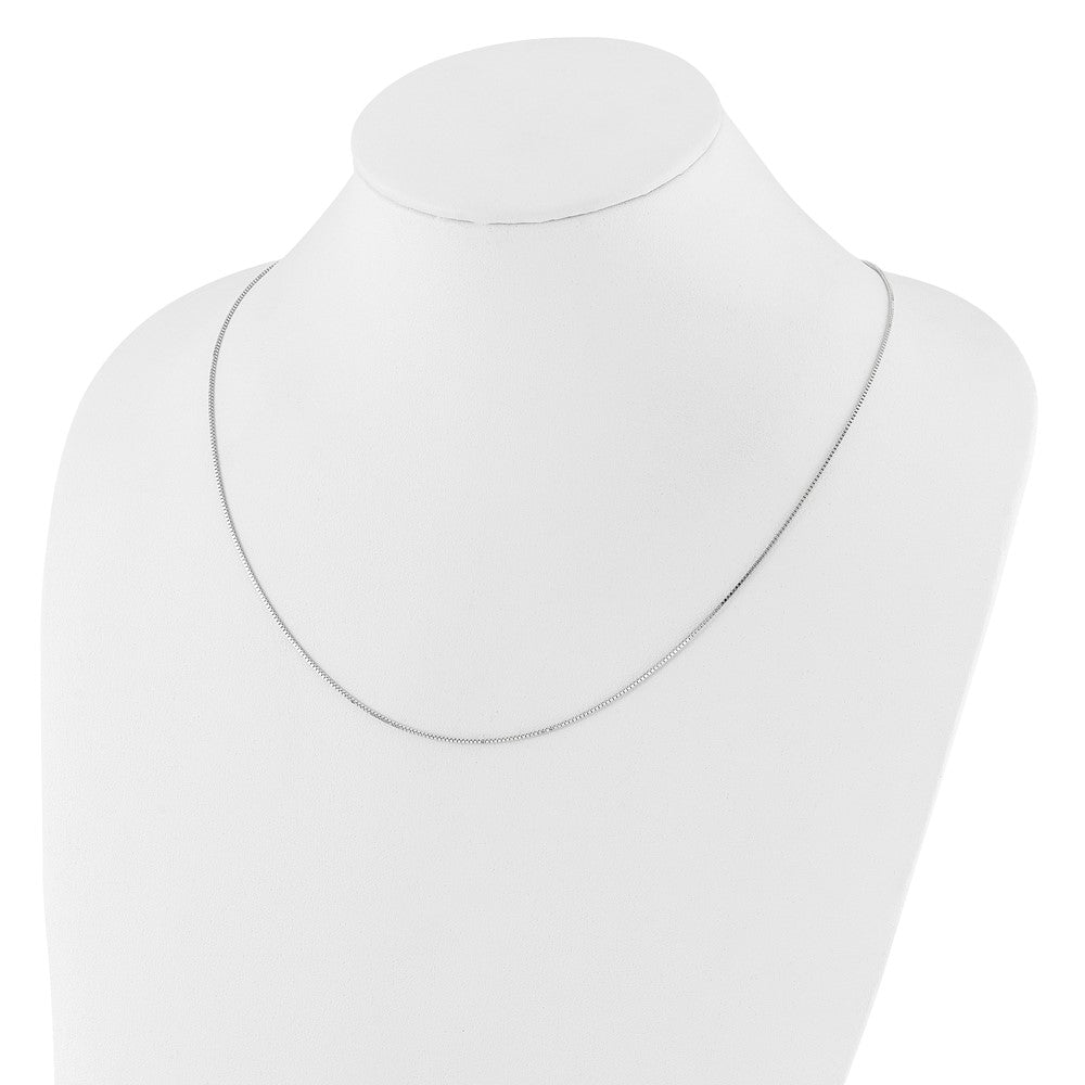 3 Inch 14K White Gold Adjustable .9mm Box Chain Necklace