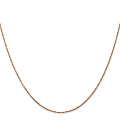 2 Inch 14K Rose Gold 1.0mm Spiga Chain Necklace