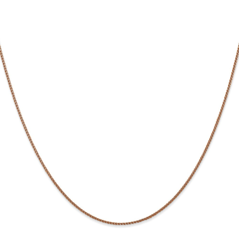 16 Inch 14K Rose Gold 1.0mm Spiga Chain Necklace