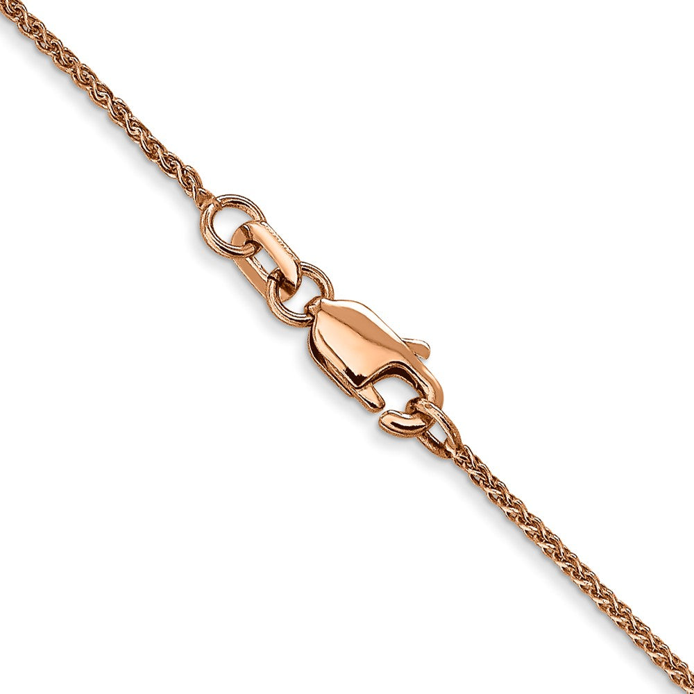 24 Inch 14K Rose Gold 1.0mm Spiga Chain Necklace