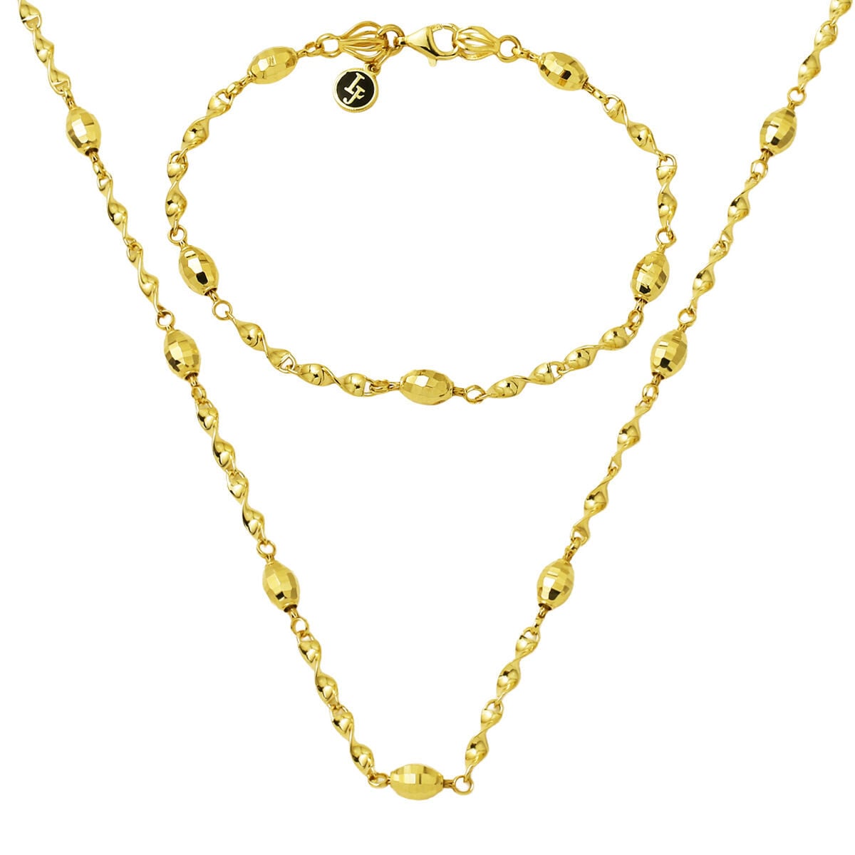 14K Yellow Gold Lia Sparkling Chain Set