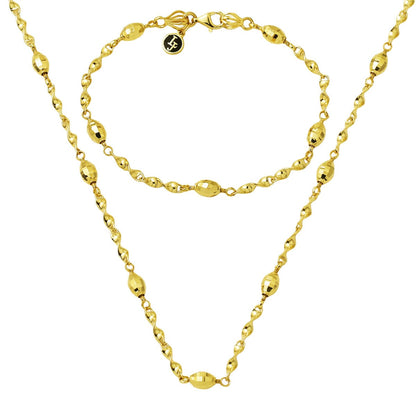 14K Yellow Gold Lia Sparkling Chain Set