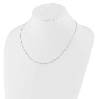 22 Inch 14K White Gold Adjustable 1mm Box Chain Necklace