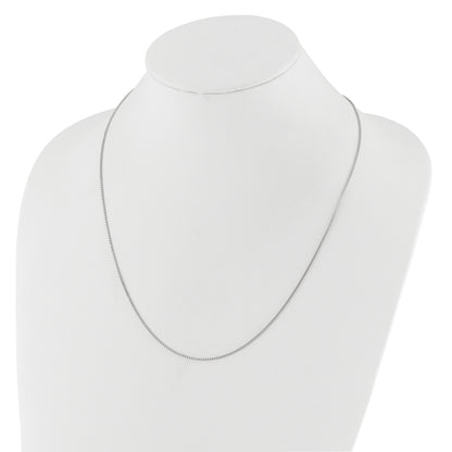 22 Inch 14K White Gold Adjustable 1mm Box Chain Necklace