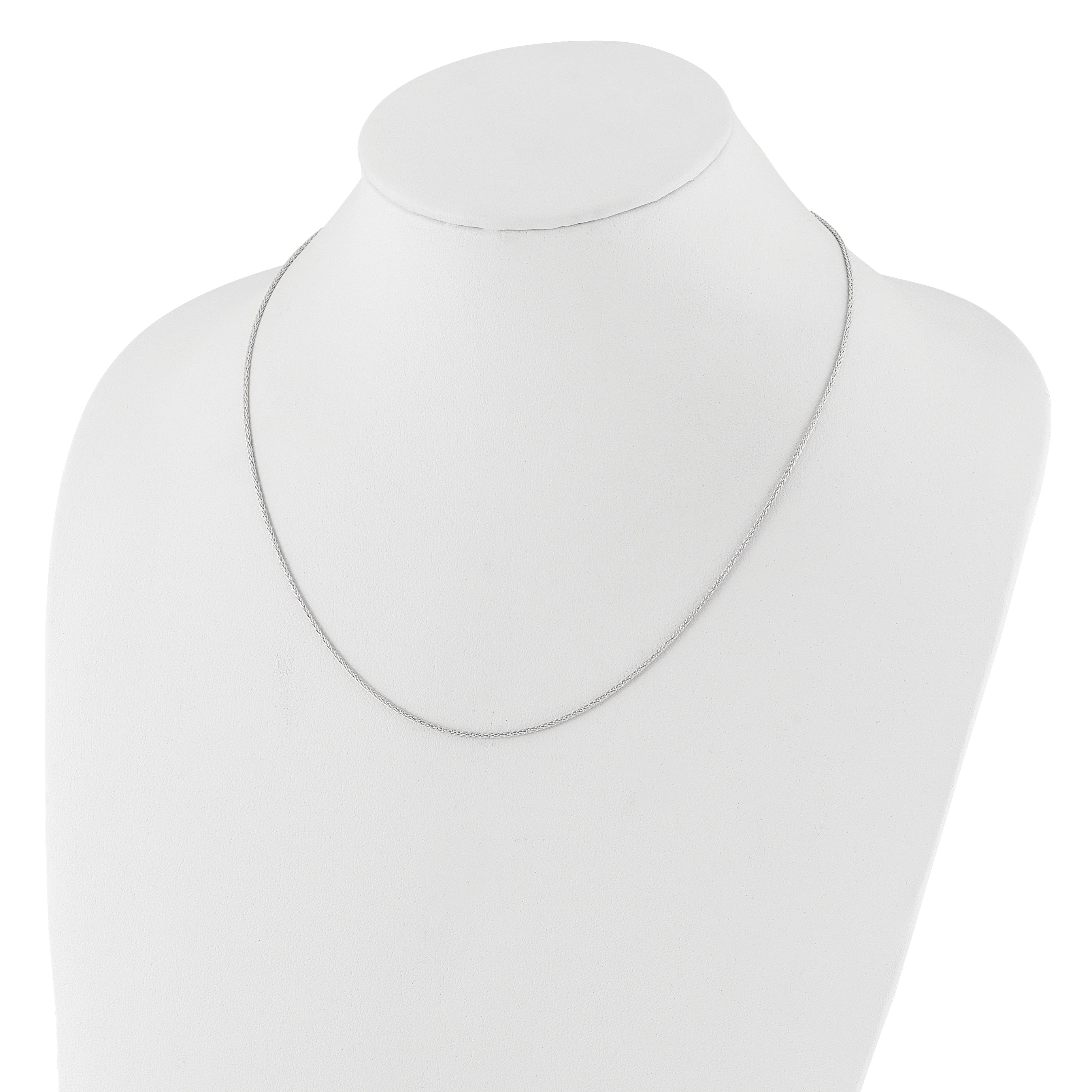 3 Inch 14K White Gold Adjustable 1.4mm Wheat Chain Necklace