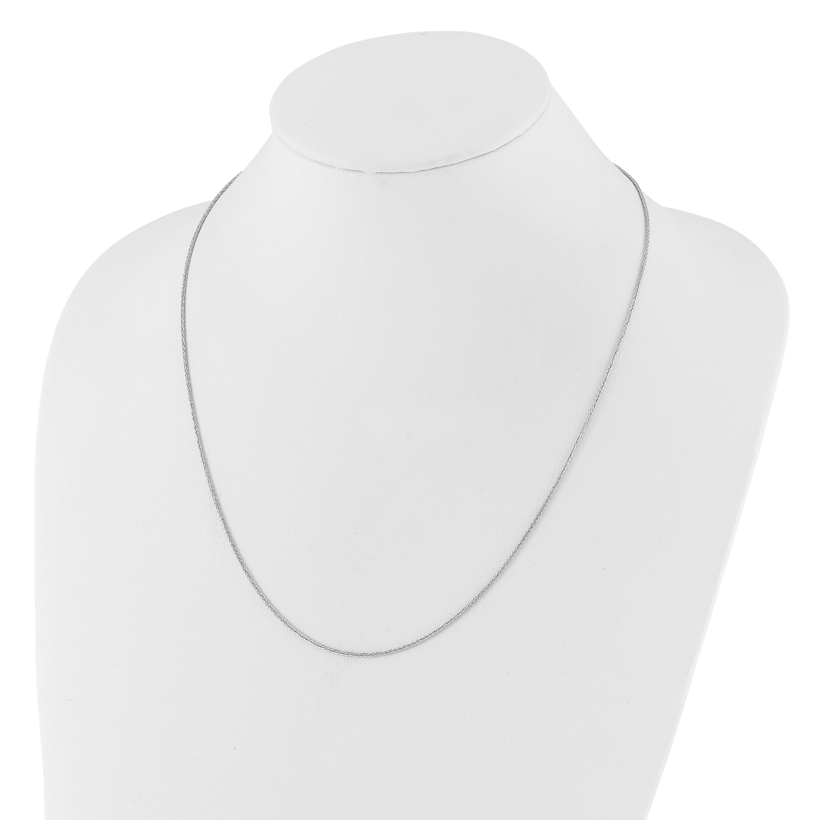 22 Inch 14K White Gold Adjustable 1.4mm Wheat Chain Necklace