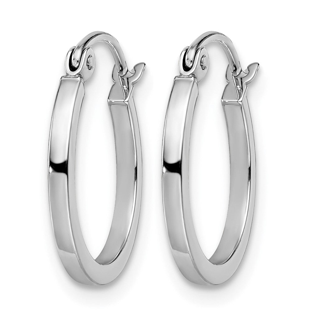 14K White Gold Polished Hoop Earrings